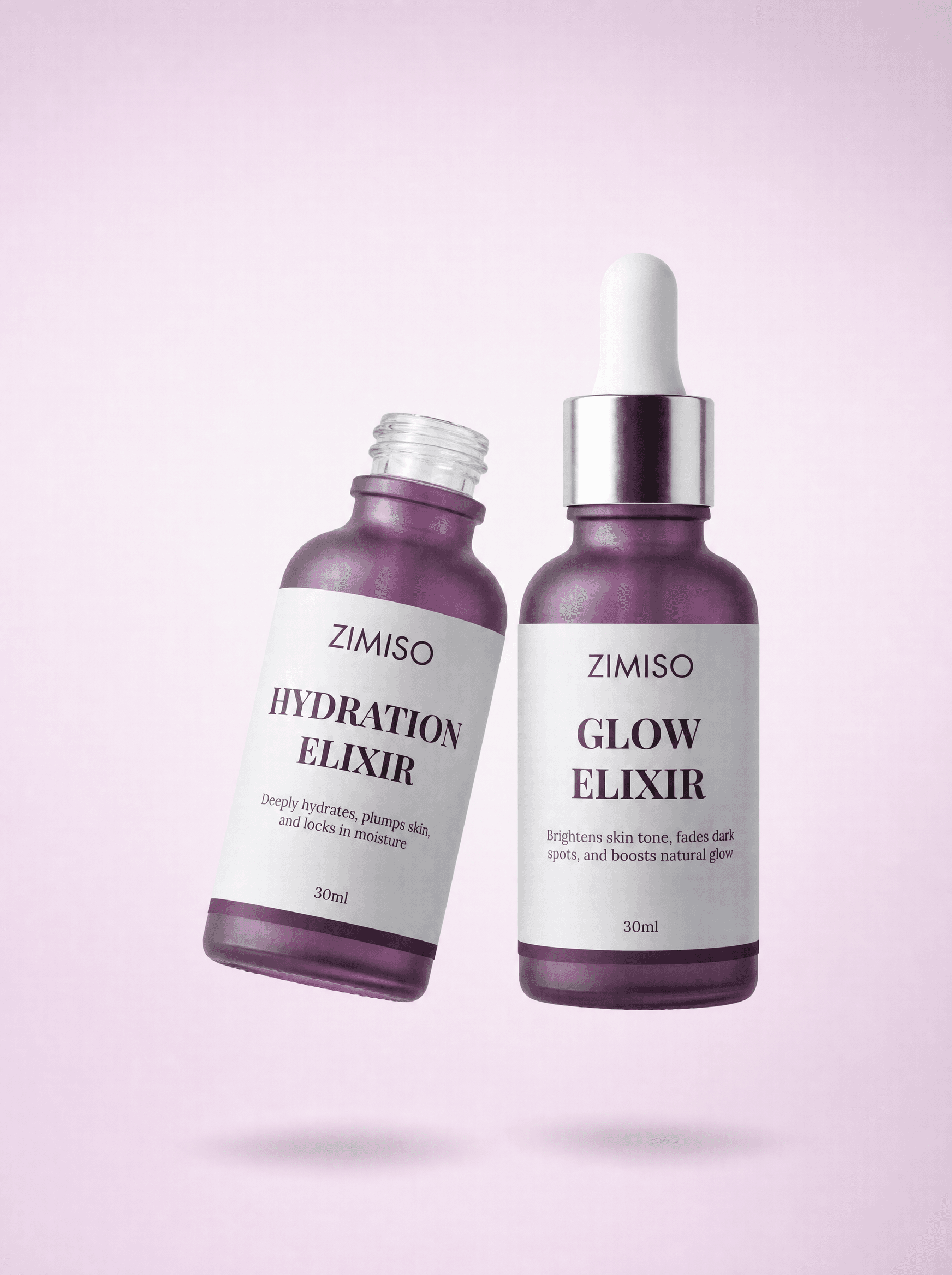 The ZIMISO Glow Duo — Glow Elixir and Hydration Elixir serums